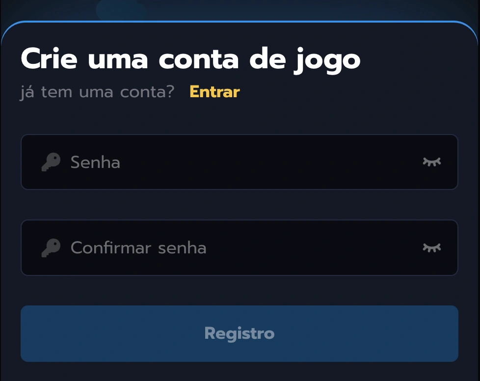 Página de registro do 417BET cassino exibida na tela